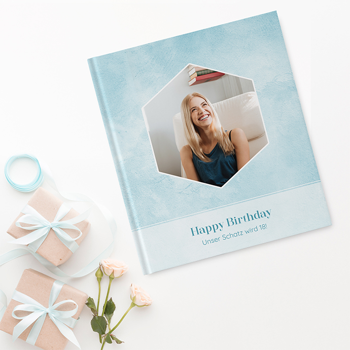 Gästebuch Geburtstag "Soft Aqua"