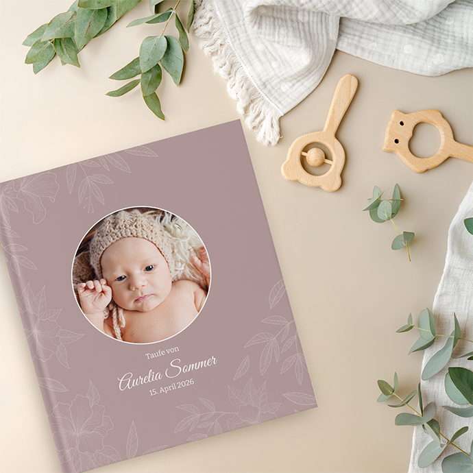 Gästebuch Taufe "Floral Harmony"