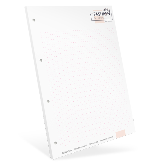 Notizblock DIN A4 + 4-fach-Abheftlochung - 100404024001