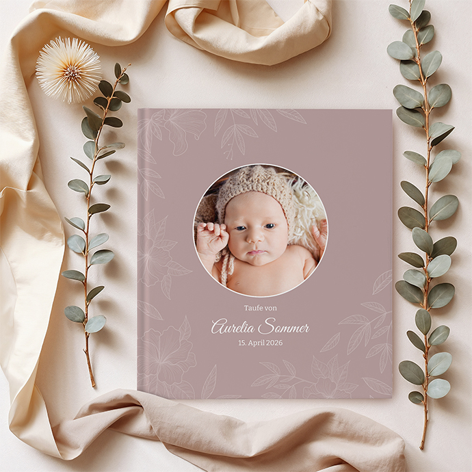 Gästebuch Taufe "Floral Harmony"