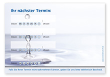 Terminzettel "kühler Tropfen" - 4 Termine mit Wochentagen - 1215010416