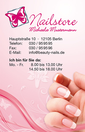 Visitenkarte "french nails" - 1212010101