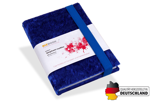 BIZBOOX® Spiegelsamt royalblau DIN A6 - 177002
