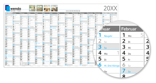 Posterkalender Mega 15 blue - 1617020040