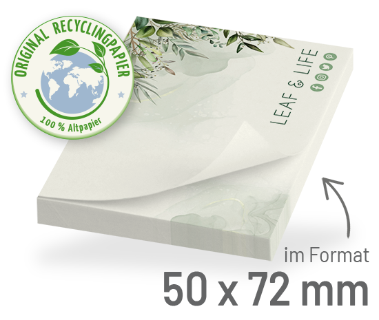 BIZSTIX® Recycling Haftnotizen 50 x 72 mm - 140101024009