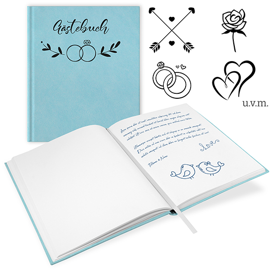 Gästebuch Hochzeit Türkis - GB-21212-H