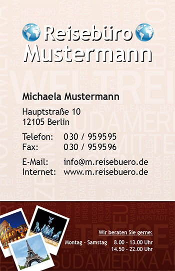 Visitenkarte "Weltreise" - 1212010274