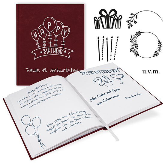 Gästebuch Geburtstag Bordeaux - GB-21211-G
