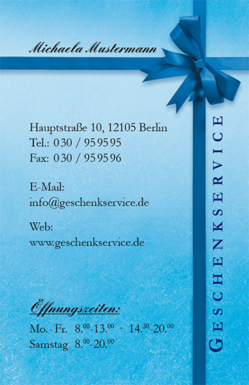 Visitenkarte "blue surprise" - 1212010183