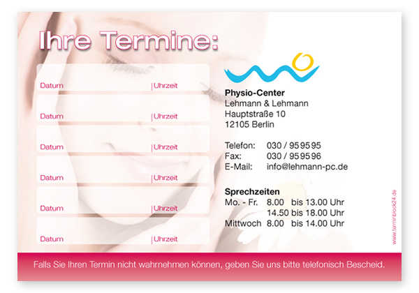 Terminzettel "natural Beauty"  6 Termine - 1214010601