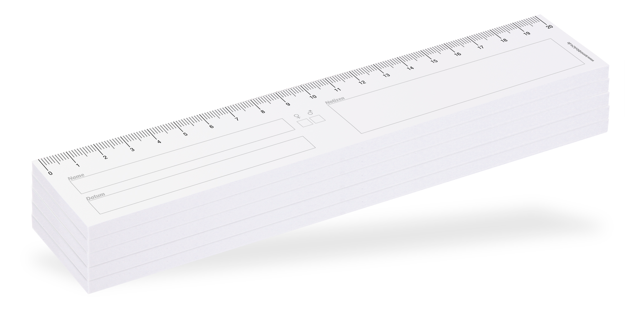 BIZSTIX® Haftnotiz-Wundlineal 20 cm - 5er Pack - 1217010102