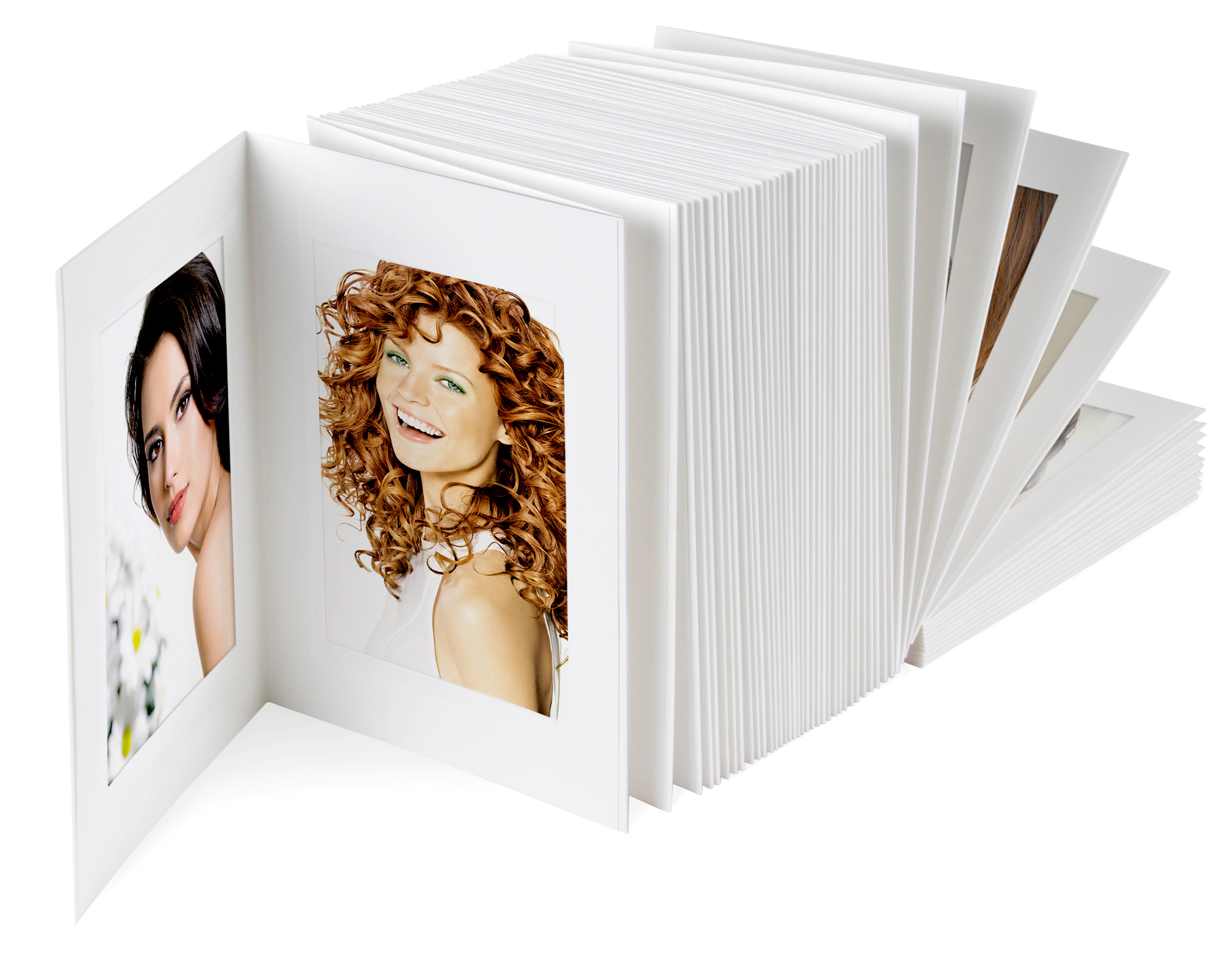 Endlosleporello Offset Weiß / Leinen Weiß für Bilder im Format 10 x 15 cm (14,6 x 19,4 cm)