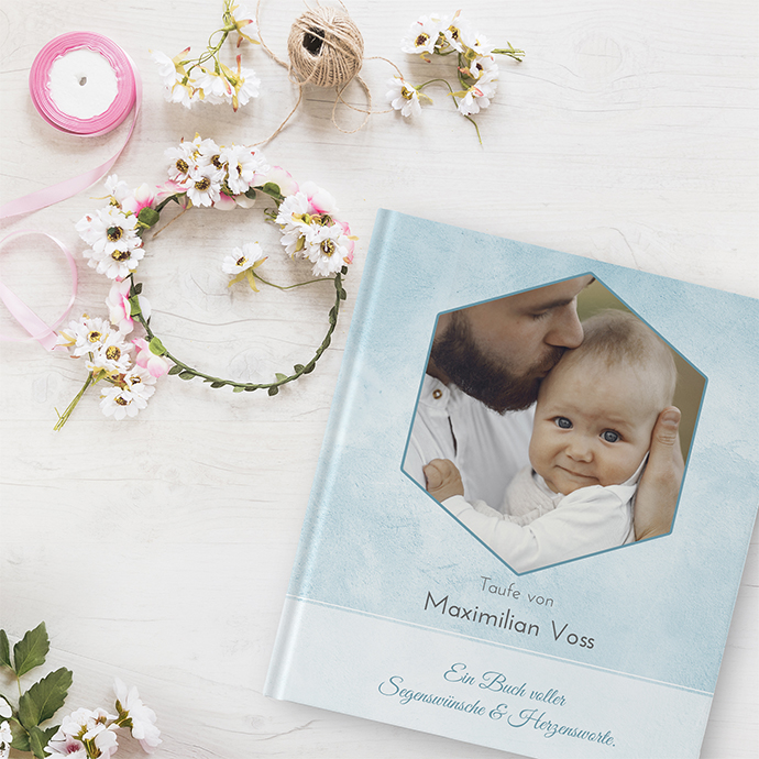 Gästebuch Taufe "Soft Aqua"