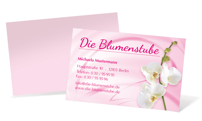 Visitenkarte "pink Flower" Landscape - 1212020223