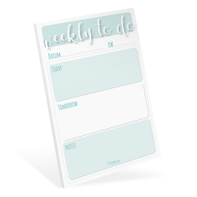 "Weekly To Do", Notizblock DIN A6 - 100106024003