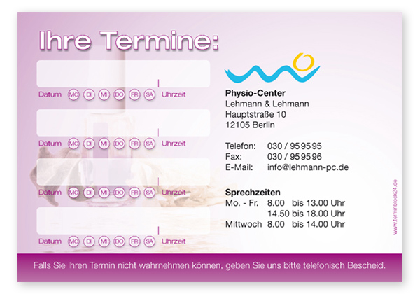 Terminzettel "nail design" - 4 Temine mit Wochentagen - 1214010409