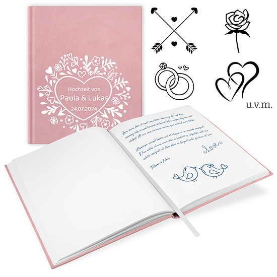 Gästebuch Hochzeit Rosa - GB-21215-H