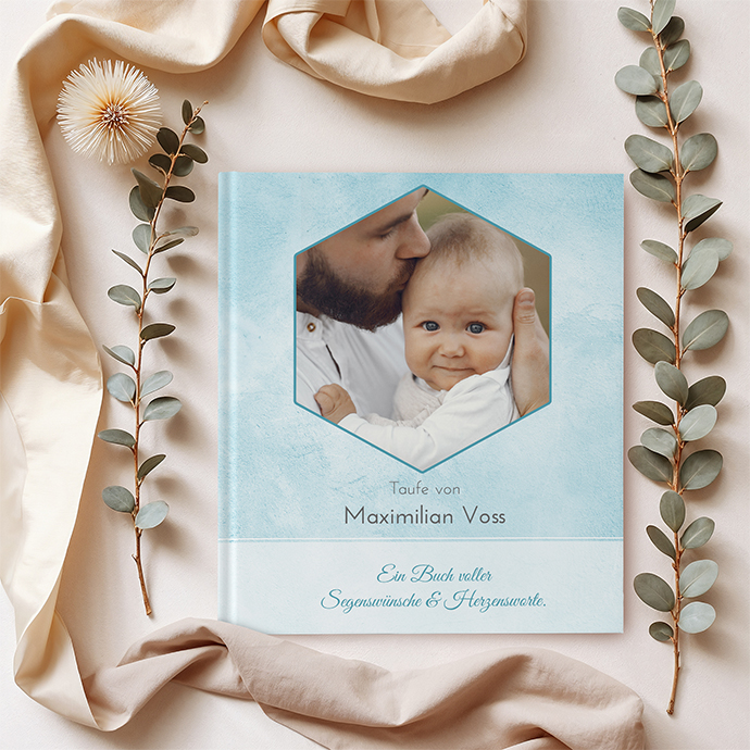 Gästebuch Taufe "Soft Aqua"