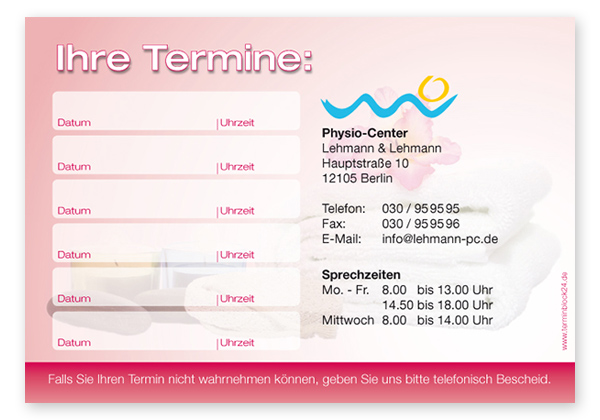 Terminzettel "Zeit zum Entspannen" - 6 Termine - 1214010602
