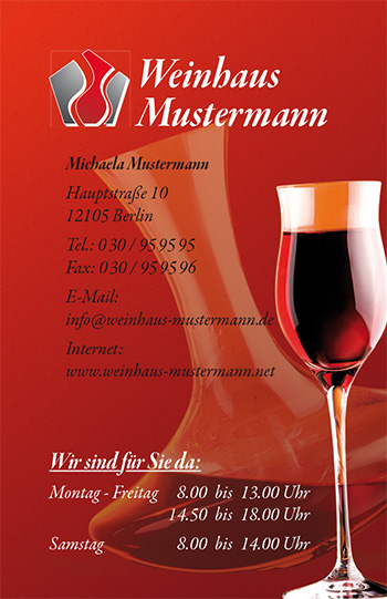Visitenkarte "edler Tropfen" - 1212010212