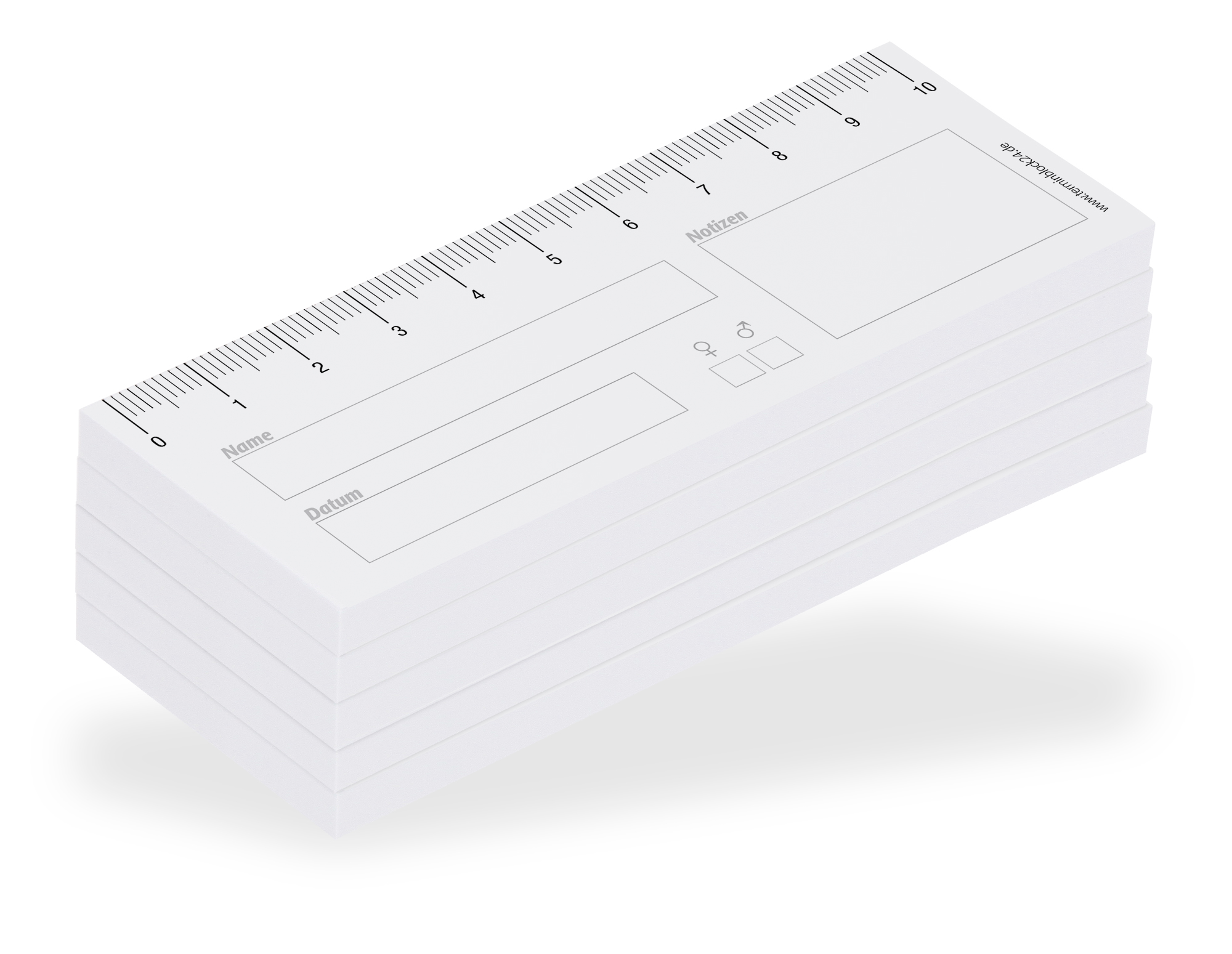 Haftnotiz-Wundlineal 10 cm - 5er Pack - 1217010101