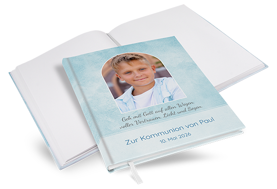 Gästebuch Kommunion "Soft Aqua" - GBKOM-21220