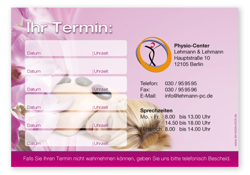 Terminzettel "hotstone" - 6 Termine - 1214010633