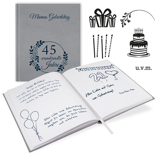 Gästebuch Geburtstag Silbergrau - GB-21202-G