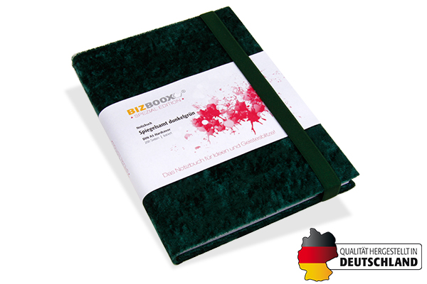BIZBOOX® Spiegelsamt dunkelgrün DIN A5 - 177103