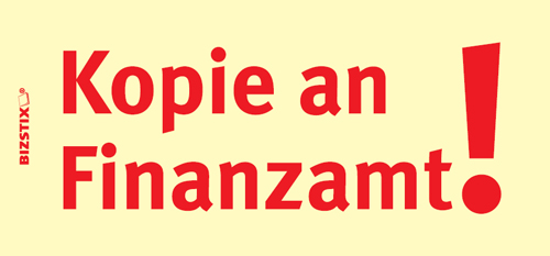BIZSTIX® Business Haftnotizen "Kopie an Finanzamt" - 1301010157