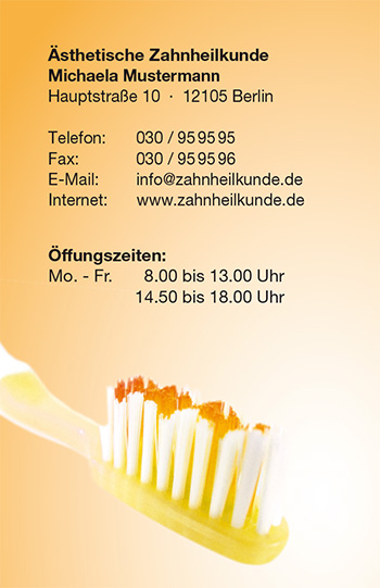 Visitenkarte "Zahnbürste" - 1212010137