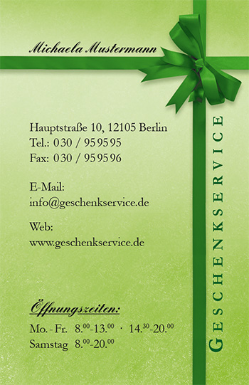 Visitenkarte "green surprise" - 1212010181