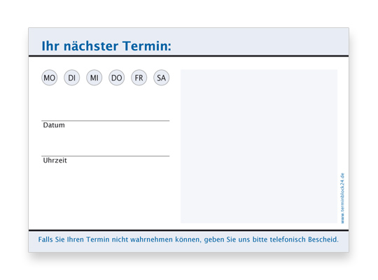 Terminzettel Classic #6 blau - 1203060101