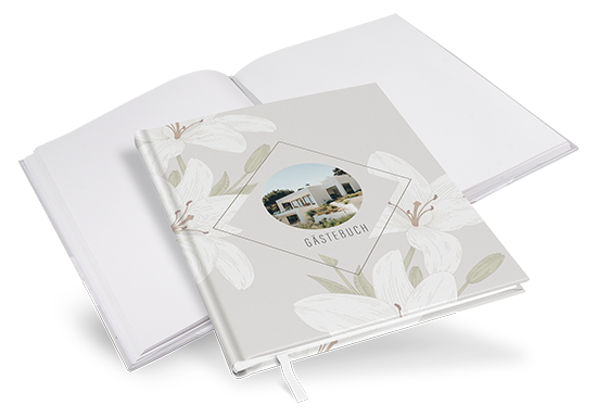 Gästebuch Ferienwohnung  - Floral "white Lily" - GBF-25001-F-07