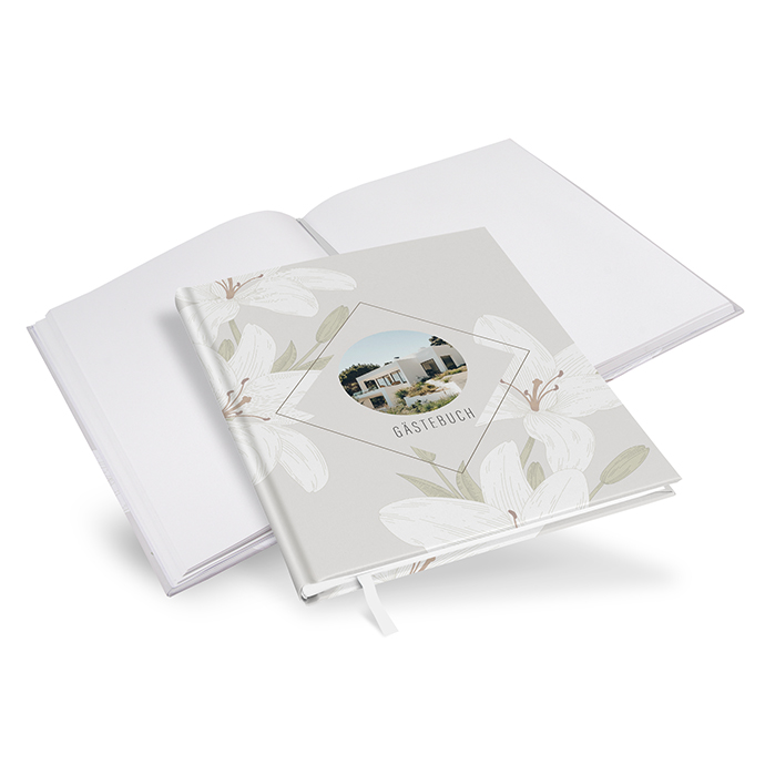 Gästebuch Ferienwohnung  - Floral "white Lily"